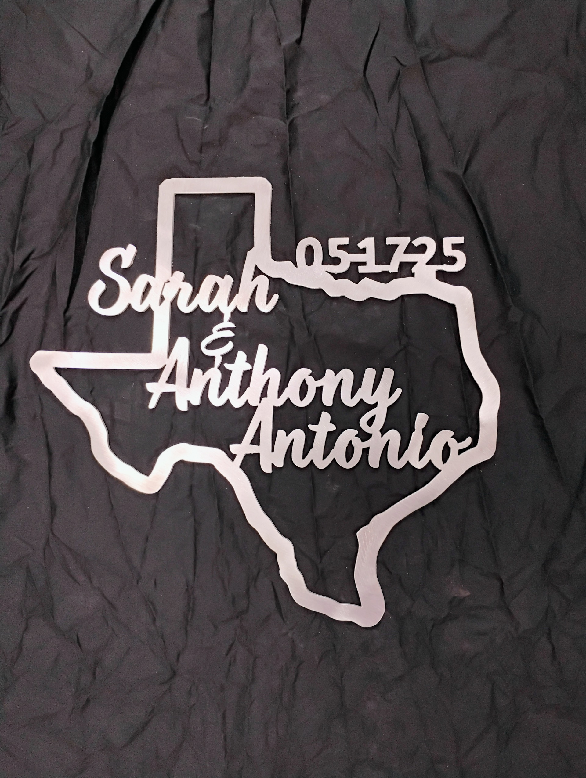 Texas shaped wedding sign